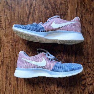 Nike Navy Blue/Pink Tanjun Racer Shoes, Size 8.5